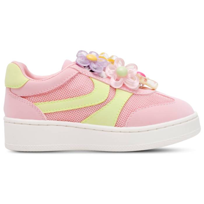 【★百貨店SALE★6/11真夜中2時迄】スティーブマデン Steve Madden 【 Jerseyc Sneaker Girls\u0027 Toddler Lime/Pink 】 靴 スニーカー もの言う花 菩提樹 pink さくら色
