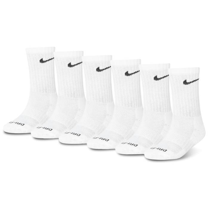 ナイキ Nike 【 6 Pack Dri-Fit Performance Basic Crew Socks Boys' Preschool White/Black 】 ドライフィット パフォーマンス クルー ソックス・靴下 ジュニア キッズ 白色 ホワイト 黒色 ブラック|スニケス