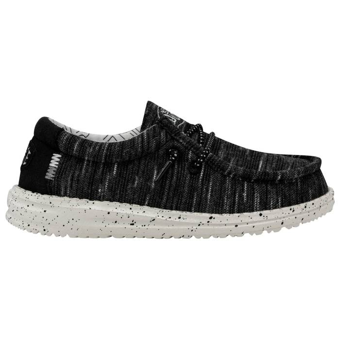 Heydude 【 Wally Boys' Grade School Black/White 】 キッズ ベビー マタニティ キッズファッション 靴 スニーカー 黒色 ブラック 白色 ホワイト画像