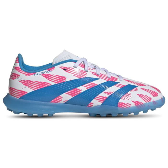 【★百貨店SALE★6/11十二時2時迄】アディダス Adidas 【 Predator League Turf Boys\u0027 Grade School White/Solar Blue/Solar Pink 】 プレデター 芝草 お坊っちゃん キッズ 白いこと 白いこと 青み 青色 pink サクラ色