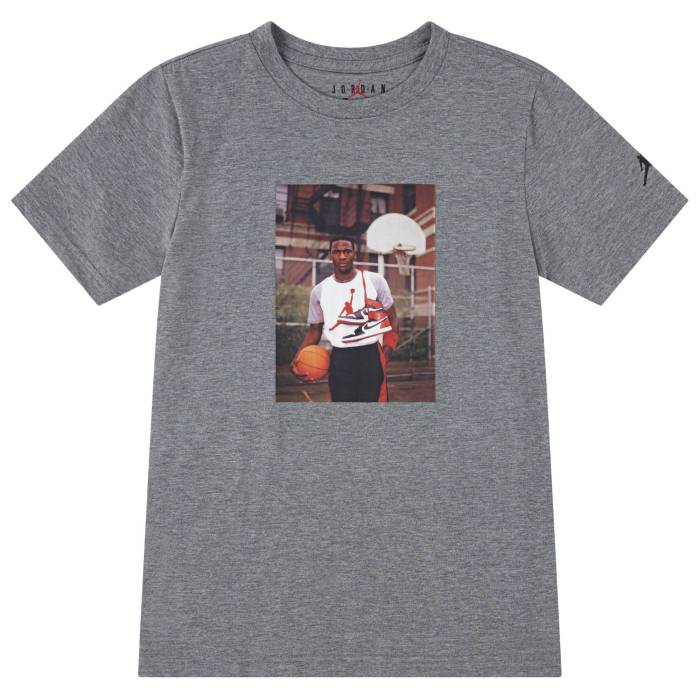 【★百貨店SALE★6/11真夜中2時迄】ナイキ ジョーダン Jordan 【 Brand Photo Short Sleeve Crew Boys\u0027 Grade School Carbon Heather/Red 】 Sleeve 衣袂 労働者の一団 お坊っちゃん キッズ 炭素 heather ギョリュウモドキ Red 赤・赤いこと