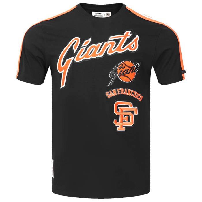 プロスタンダード Pro Standard 【 Giants Retro Classic Sj Striped Tee Men's Black/Orange 】 ジャイアンツ レトロ クラシック Tシャツ メンズ 黒色 ブラック orange 橙・オレンジ