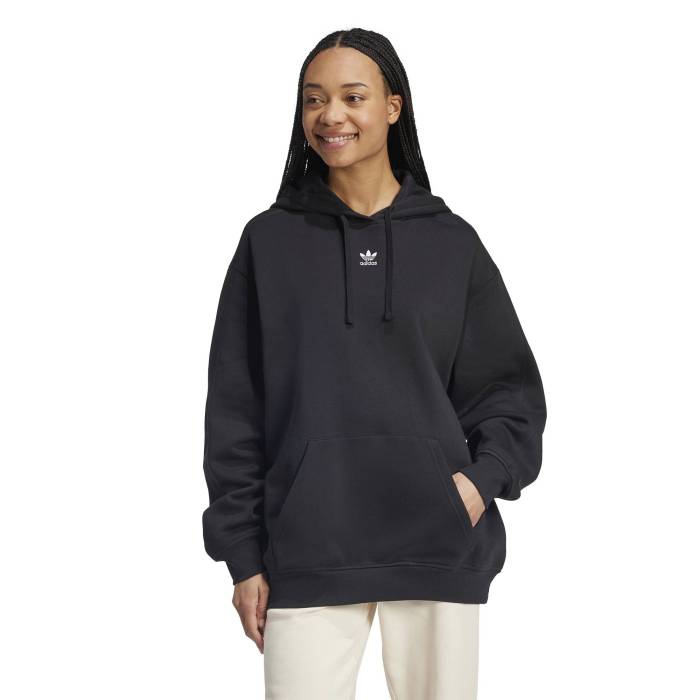 アディダス Adidas 【 Originals Essentials Oversized Hoodie Women's Black 】 オリジナルス フーディー パーカー レディース 黒色 ブラック