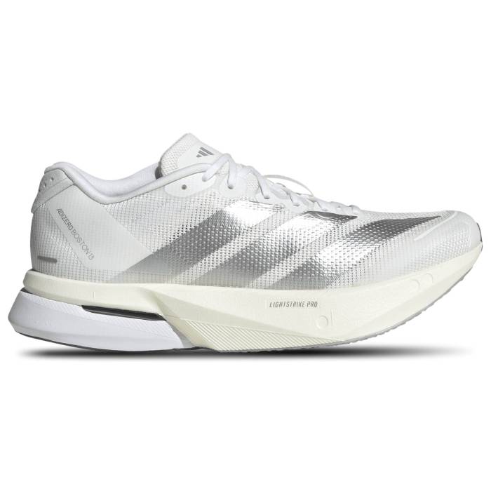アディダス Adidas 【 Adizero Boston 13 Women\u0027s White/Matte Silver 】 アディゼロ 豆の町 13 サー青少年 レディース 白いこと 白いこと Silver しろがね色・しろがね色
