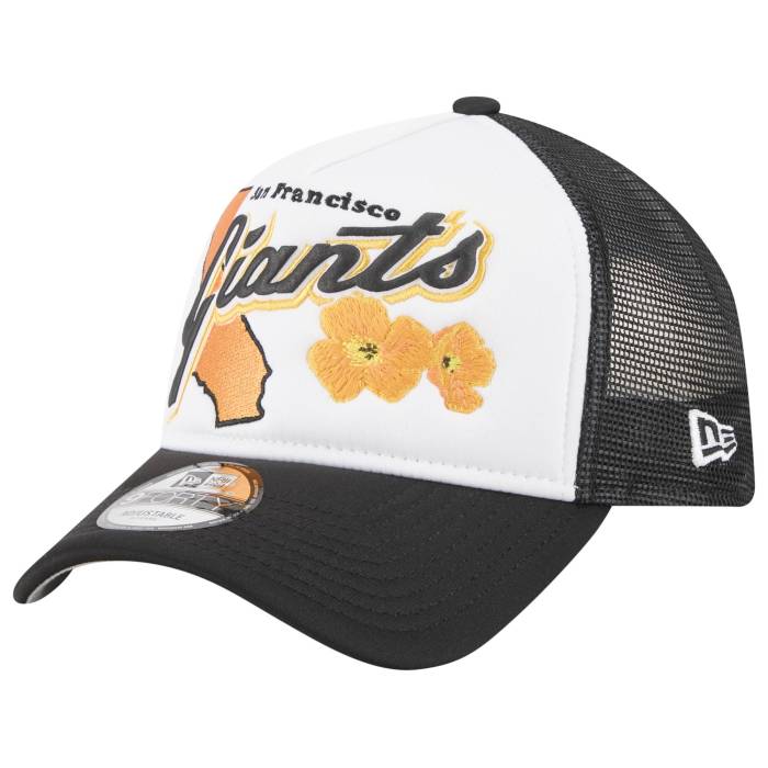 ニューエラ New Era 【 Giants State Flower Cap Men's Black/White 】 ジャイアンツ State スケートボード キャップ 帽子 メンズ 黒色 ブラック 白色 ホワイト|スニケス