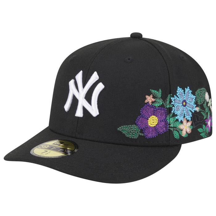 ニューエラ New Era 【 Yankees Tonal Florals Cap Men's Black/Black 】 ヤンキース キャップ 帽子 メンズ 黒色 ブラック