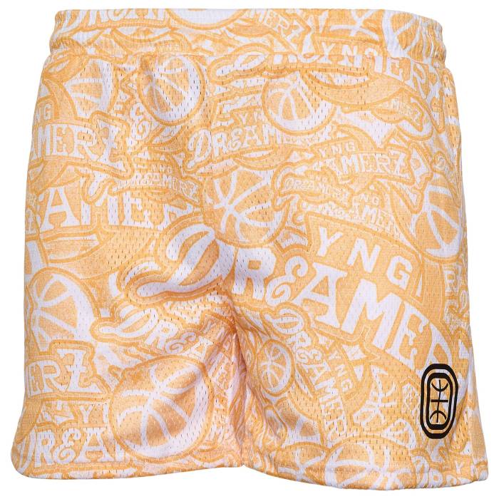 Overtime 【 Yng Dreamerz Collage Shorts Men's Yellow/White 】 ショーツ メンズ yellow 黄色・イエロー 白色 ホワイト