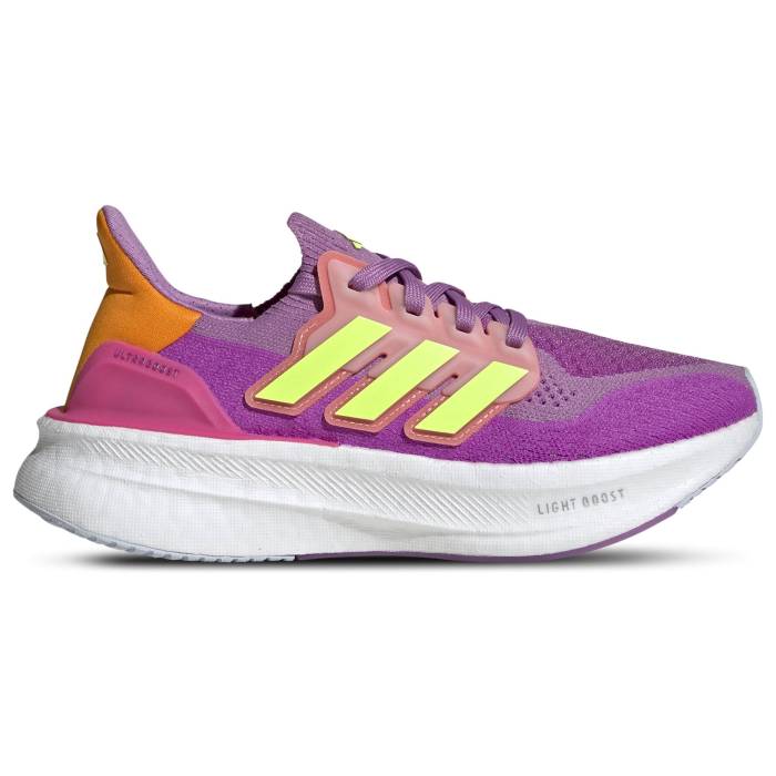 【★百貨店SALE★6/11真夜中2時迄】アディダス Adidas 【 Ultraboost 5 Light Boost Girls\u0027 Grade School Lucid Lemon/Preloved Purple/Purple Burst 】 ブースト お坊っちゃん キッズ Purple 紫・パープル はち切れる