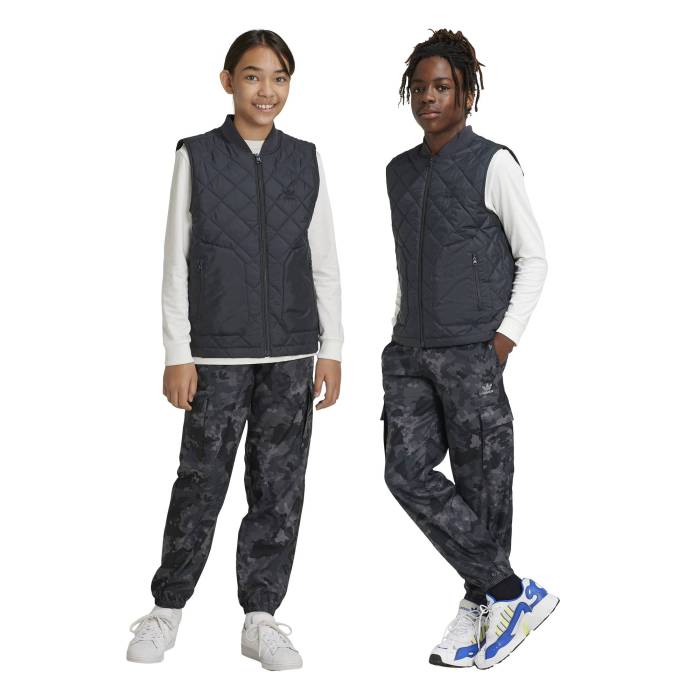【★百貨店SALE★6/11十二時2時迄】アディダス Adidas 【 Originals Camo Cargo Pants Boys\u0027 Grade School Black/Grey 】 オリジナルス 家鴨柄 積貨委託貨物 お坊っちゃん キッズ 黒いこと 黒いこと 薄墨色 薄墨色
