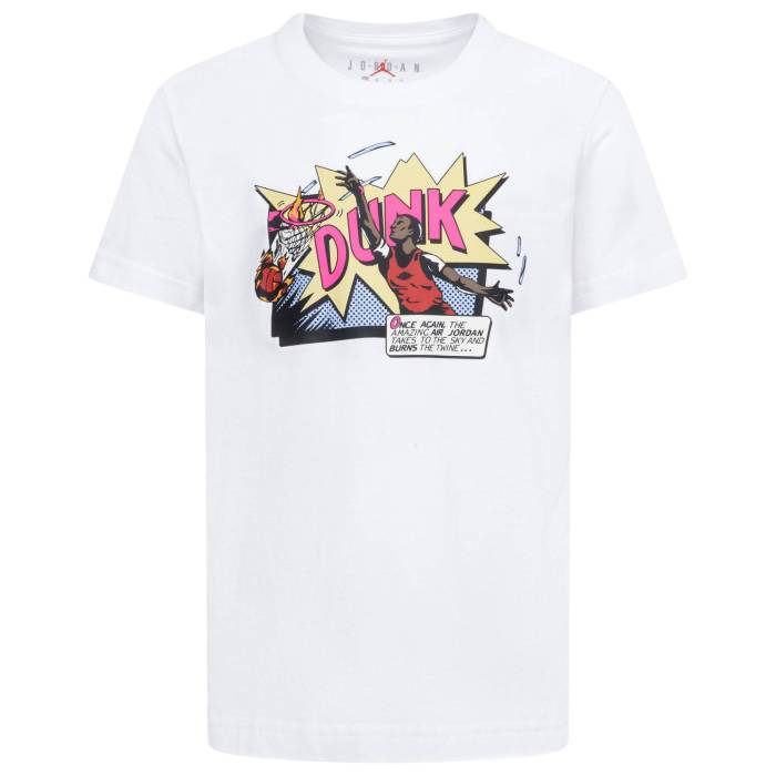 【★百貨店SALE★6/11真夜中2時迄】ナイキ ジョーダン Jordan 【 Air Comics Dunk Short Sleeve T-Shirt Boys\u0027 Preschool White/Red 】 漫画雑誌 ダンク Sleeve 衣袂 ティーシャツ お坊っちゃん キッズ 白いこと 白いこと Red 赤・赤いこと