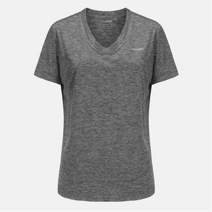 Usa Pro 【 Pro Tech V Tee Ladies Women Charcoal 】 プロ テック Tシャツ レディース チャコール