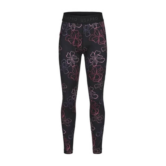 Usa Pro 【 Pro Training Tight Legging Girls Kids Floral Print 】 労働者階級 形づくる お坊っちゃん キッズ