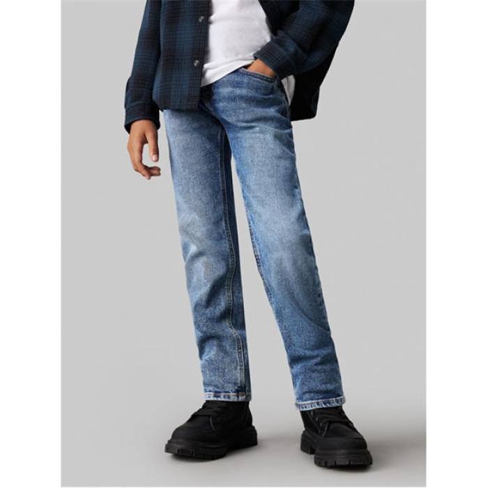 カルバンクライン ジーンズ Calvin Klein Jeans 【 Kids' Straight Leg Jeans Kids Blue 1A4 】 ジーンズ ジュニア キッズ 青色 ブルー