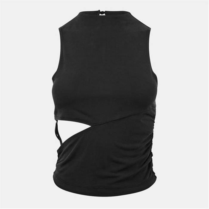 ジャック ウィルス Jack Wills 【 Side Slash Vest Women Black 】 ベスト レディース 黒色 ブラック