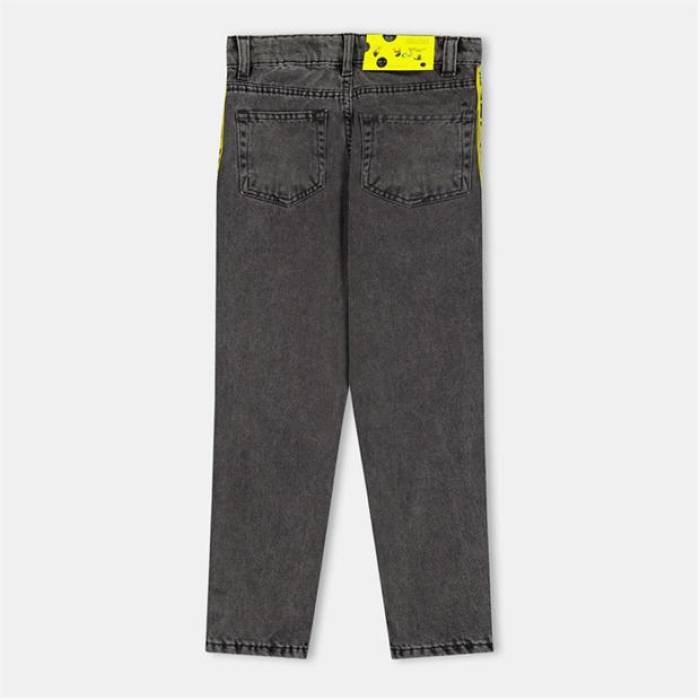 Off White 【 Kids Straight Fit Denim Jeans Kids Grey/Yellow 】 ジーンズ デニム お坊っちゃん キッズ 薄墨色 薄墨色 yellow 黄味がかった・黄色