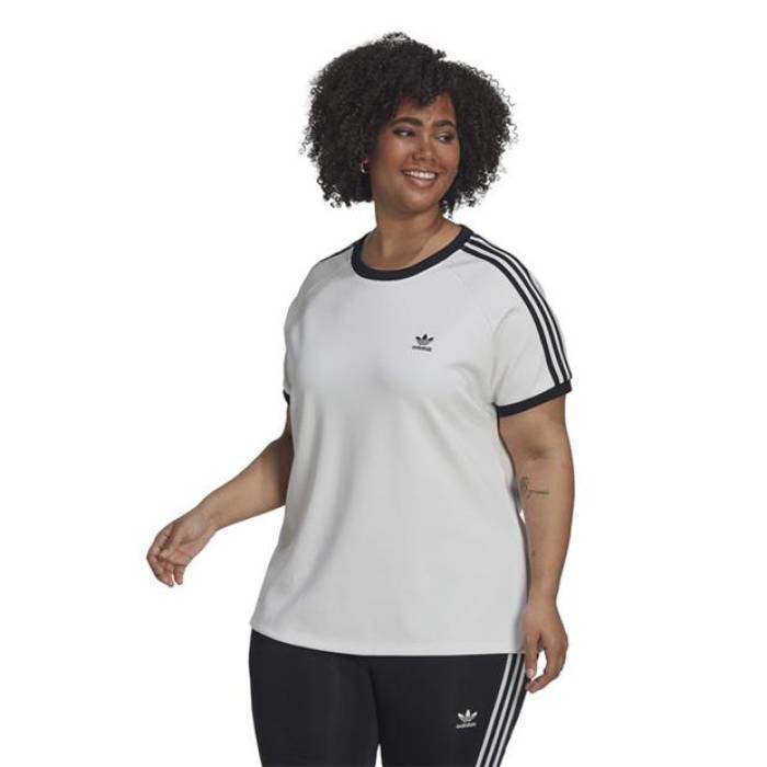 アディダス Adidas Originals 【 Slim 3-Stripe T-Shirt Women White 】 slim か細い ティーシャツ レディース 白いこと 白いこと