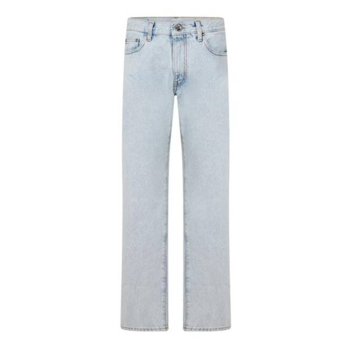 Off White 【 Men's Diagonal Slim Jeans With Rear Detailing Men Light Blue 】 メンズ slim スリム ジーンズ メンズ 青色 ブルー|スニケス