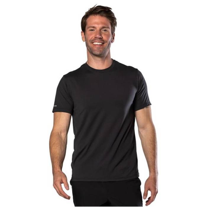 ネイサン Nathan 【 Dash Short-Sleeve Performance Running Top Men Black 】 演奏 メンズ 黒いこと 黒いこと
