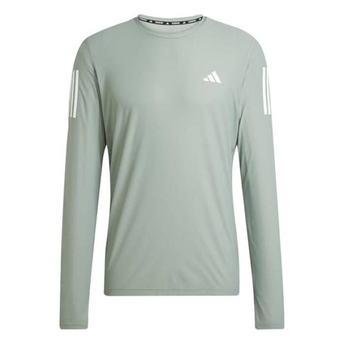 アディダス Adidas 【 Own The Run Long-Sleeve Top Mens Men Silver Green 】 ラン メンズ メンズ Silver 銀色・シルバー green 緑・グリーン