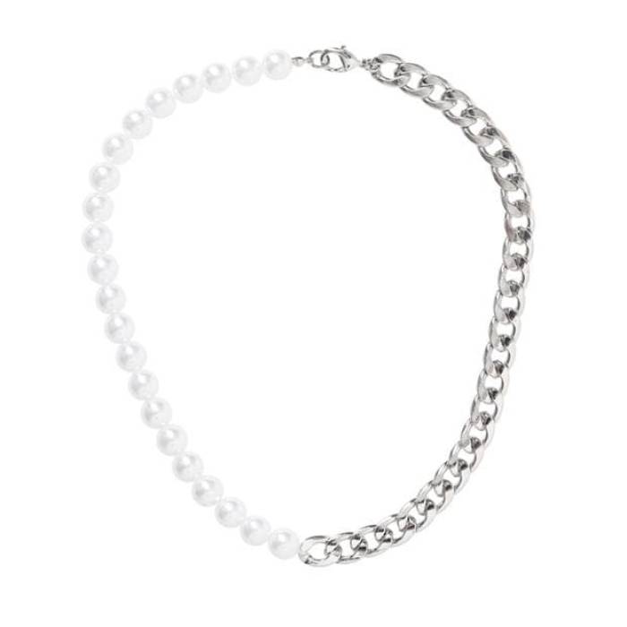 Fabric 【 Faux Pearl Chain Necklace Mens Unisex Pearl/Metal 】 パール ネックレス メンズ ユニセックス パール メタル