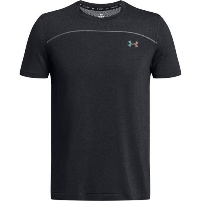 アンダーアーマー Under Armour 【 Rush Seamless Short-Sleeve Performance Gym Top Men Black/Mod Grey 】 rush ラッシュ パフォーマンス メンズ 黒色 ブラック 灰色 グレー