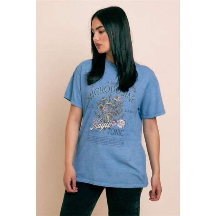 デイジーストリート Daisy Street 【 Women's Magic Regular Fit T-Shirt Women Washed Blue 】 レディース マジック Tシャツ レディース 青色 ブルー