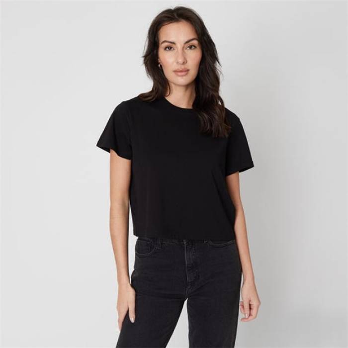 Be You 【 Boxy Regular Fit T-Shirt Women Black 】 ティーシャツ レディース 黒いこと 黒いこと