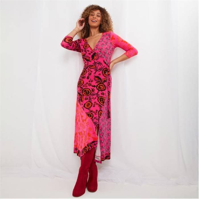 Joe Browns 【 Robyn Wrap Jersey Dress Women Pink 】 wrap 一回り プルオーバー 御召しもの レディース pink サクラ色