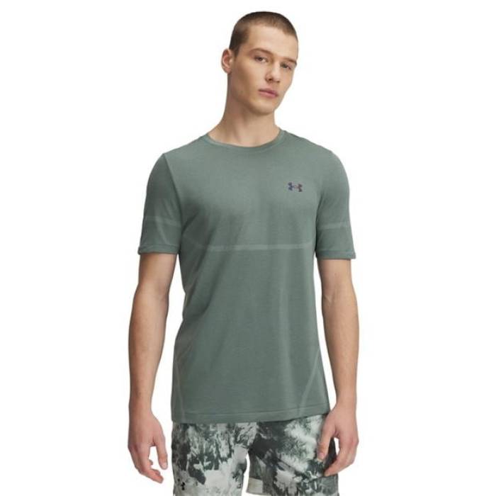 アンダーアーマー Under Armour 【 Armour Ua Vanish Elite Seamless Short Sleeve Men\u0027s Men Silica Green 】 エリート Sleeve 捩り メンズ メンズ green 緑・緑であること Tシャツ・カットソー-メンズファッション