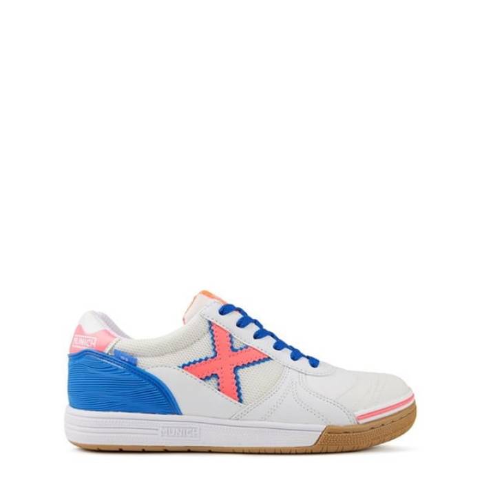 Munich 【 G-3 Indoor 381 Indoor Football Shoes Adults Men Wht/Crim/Blue 】 フットボール シューズ 運動靴 メンズ 青色 ブルー