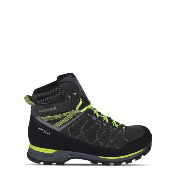 Karrimor 【 Hot Rock Waterproof Walking Boots Juniors Kids Charcoal/Green 】 ブーツ お坊っちゃん キッズ 濃灰色 green 緑・緑であること