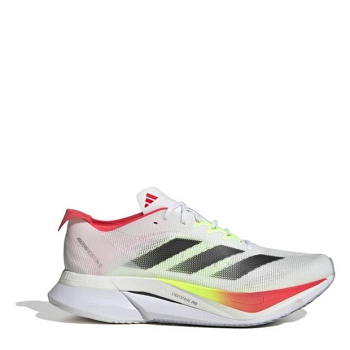アディダス Adidas 【 Adizero Boston 12 Road Running Shoes Mens Men Ftwwht/Cblack/L 】 アディゼロ 豆の町 シューズ 運動すること靴 メンズ メンズ