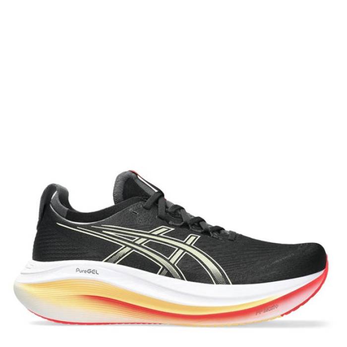アシックス Asics 【 Gel-Nimbus 27 Road Running Shoes Mens Men Black/Khaki 】 シューズ 運動すること靴 メンズ メンズ 黒いこと 黒いこと カーキ