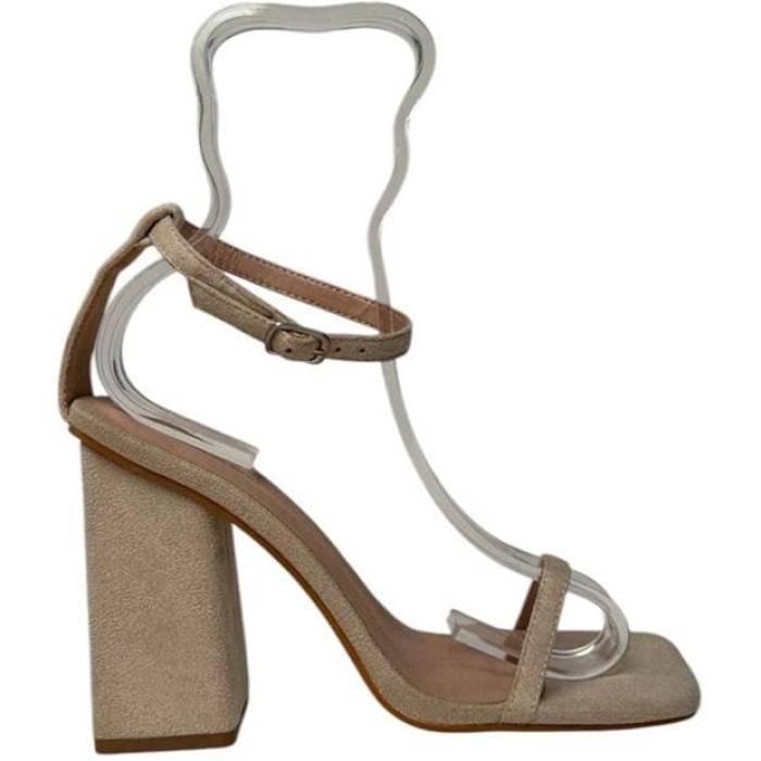 Chic 【 Open Toe Block Heeled Sandal Women Cream 】 レディース クリーム｜スニケス