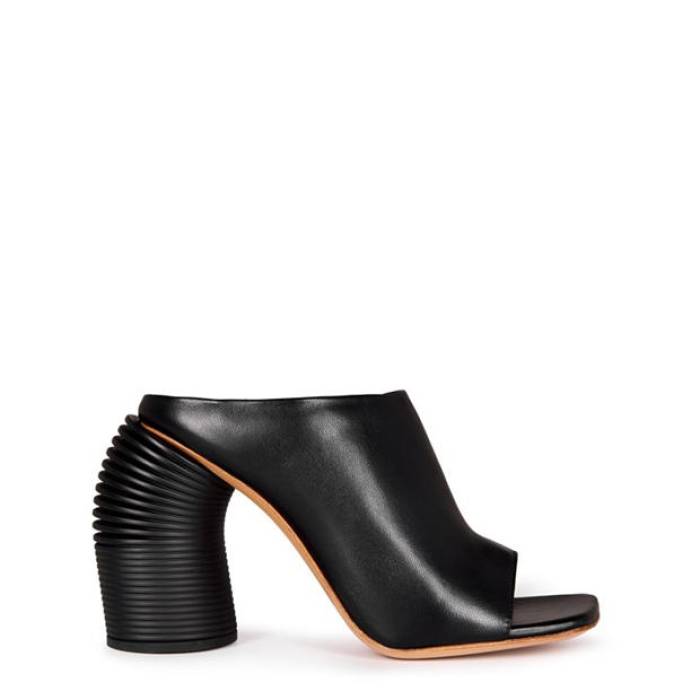 Off White 【 Women\u0027s Slinky High Heel Mules Women Black 】 レディース ご機嫌 踵 レディース 黒いこと 黒いこと