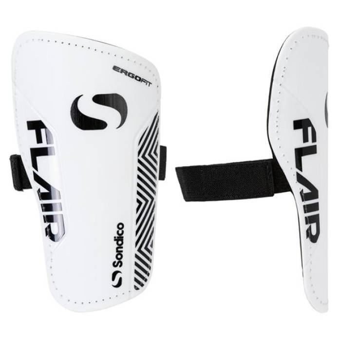 Sondico 【 Flair Slip Shin Guards Unisex White/Black 】 ユニ一発やる 白いこと 白いこと 黒いこと 黒いこと