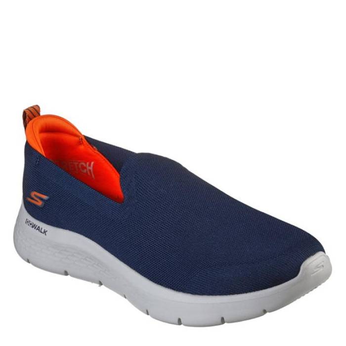 スケッチャーズ Skechers 【 Slip On Runner Men Navy/Orange 】 メンズ 紺色 ネイビー orange 橙・オレンジ