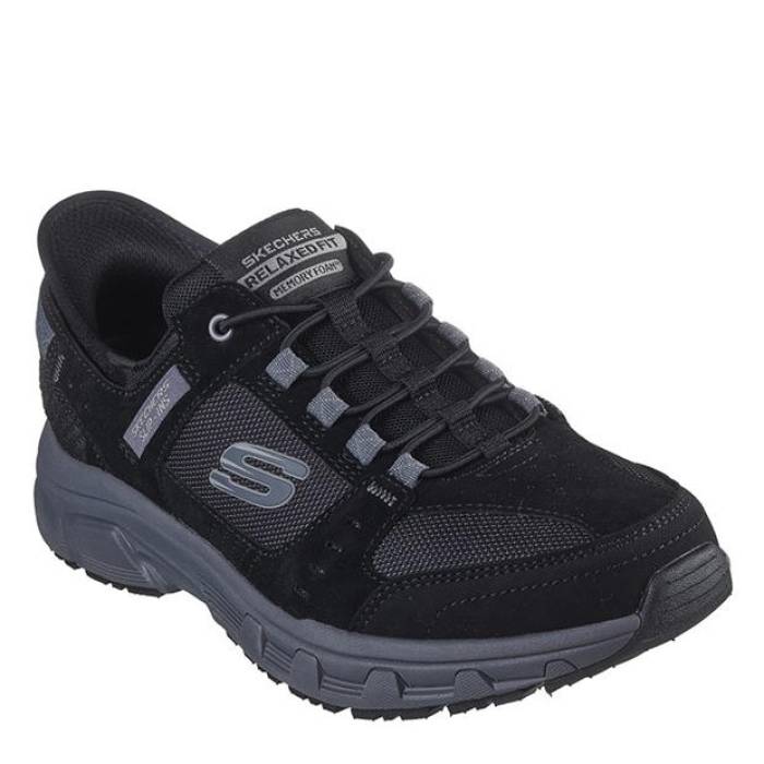スケッチャーズ Skechers 【 Oak Canyon Slip On Runners Mens Men Black 】 メンズ メンズ 黒色 ブラック