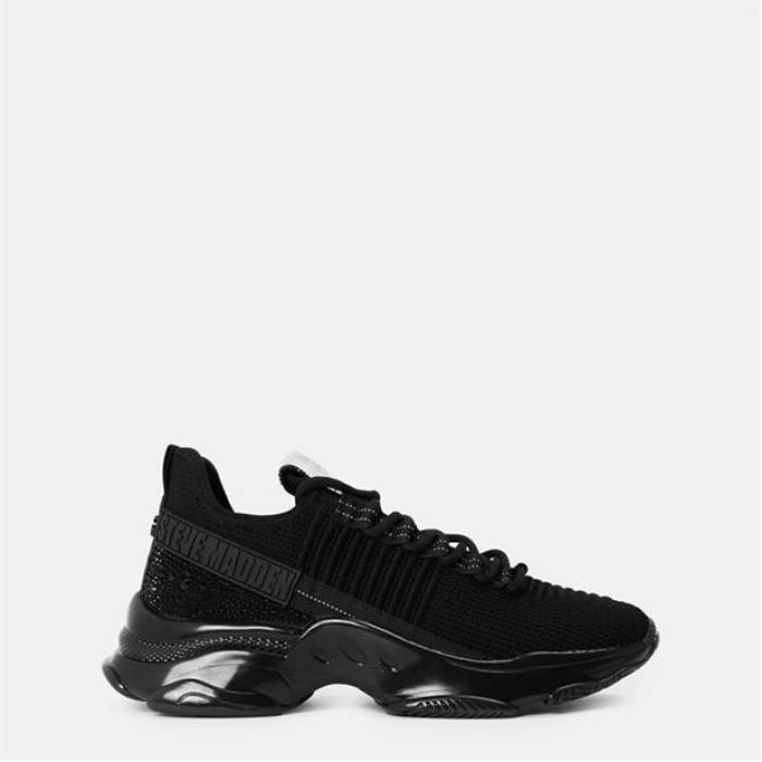 スティーブマデン Steve Madden 【 Women\u0027s Maxilla Low-Top Runners Women Jet Black 】 レディース レディース 黒いこと 黒いこと