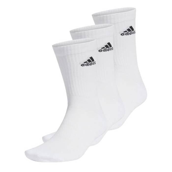 アディダス Adidas 【 Cushioned Crew Socks 3 Pairs Juniors Kids White 】 クルー ソックス・靴下 ジュニア キッズ 白色 ホワイト