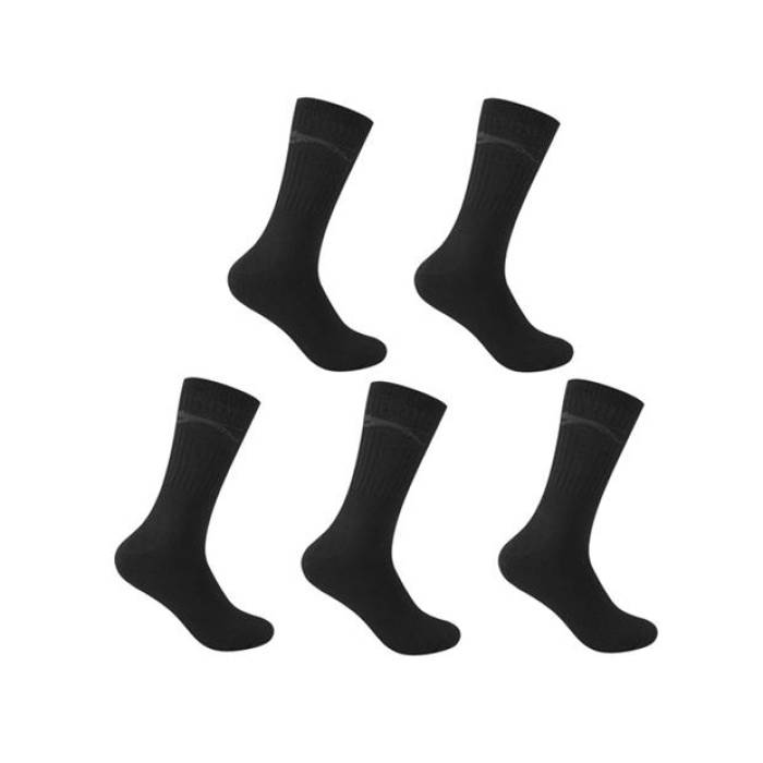 Slazenger 【 5 Pack Crew Socks Mens Size 12+ Men Black 】 クルー ソックス・靴下 メンズ メンズ 黒色 ブラック