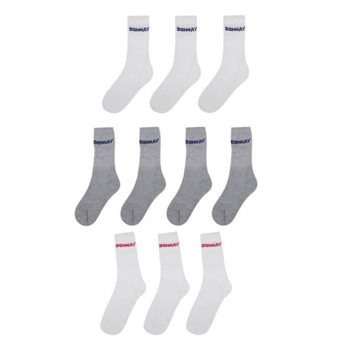 Donnay 【 10 Pack Crew Socks Children Kids White 】 労働者の一団 靴下・ソックス 御坊っちゃん キッズ 白いこと 白いこと 靴下・レッグウェア-靴下