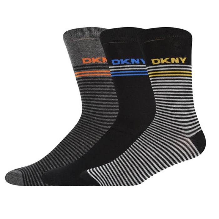 ダナキャランニューヨーク Dkny 【 3 Pack Mens Socks Walnut Men Black/Grey 】 メンズ ソックス・靴下 メンズ 黒色 ブラック 灰色 グレー