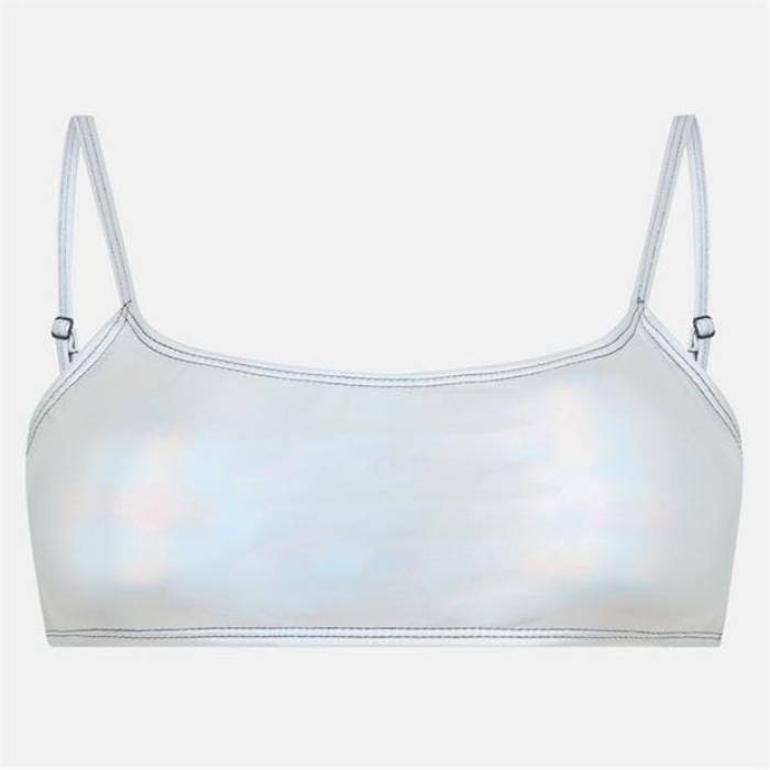 ブレイブソウル Brave Soul 【 Square Neck Bikini Top Women Metalic Silver 】 レディース Silver 銀色・シルバー