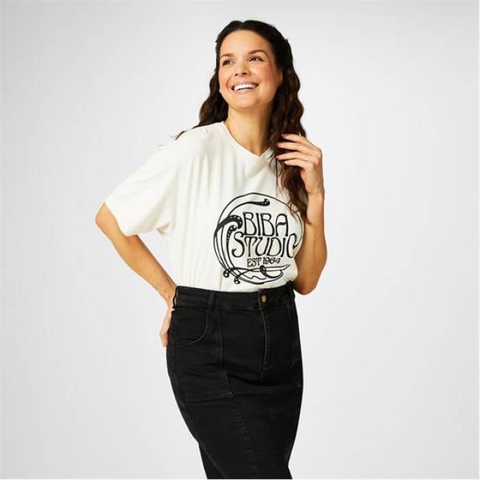 Biba 【 Vintage Printed T-Shirt Women Studio Hot Fix 】 vintage ビンテージ・ヴィンテージ Tシャツ レディース スタジオ