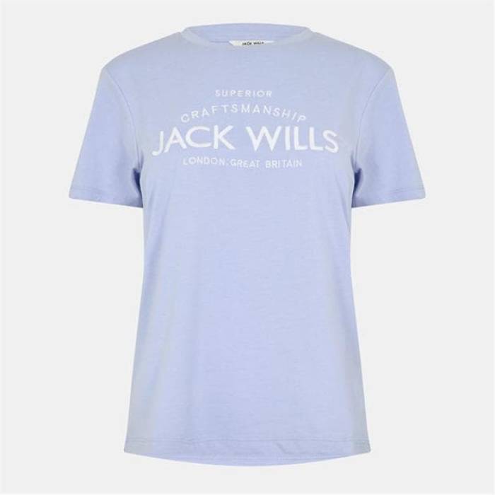 ジャック ウィルス Jack Wills 【 Forstal Boyfriend T-Shirt Ladies Women Soft Blue 】 Tシャツ レディース 青色 ブルー