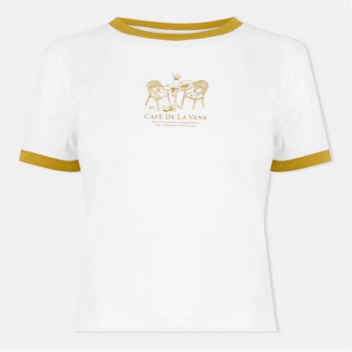 ヴァンズ Vans 【 Regular Fit Ringer T-Shirt Women Marshmallow 】 プルオーバー レディース