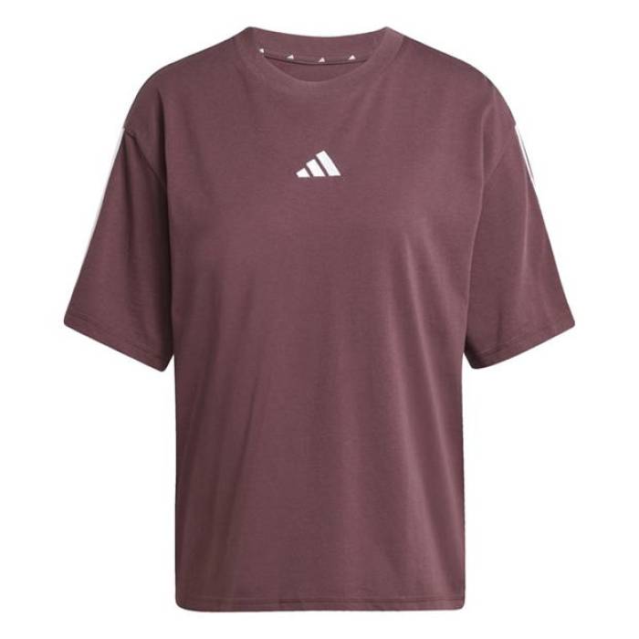 アディダス Adidas 【 Essentials 3 Stripe T-Shirt Womens Women Ruby 】 Stripe 縞模様 プルオーバー レディース レディース