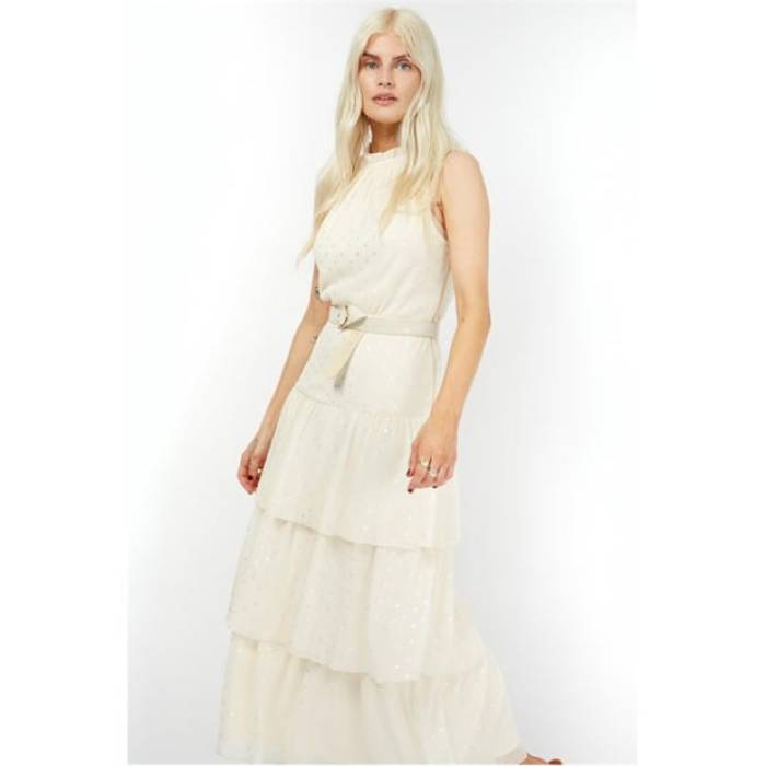 リトルミストレス Little Mistress 【 Maxi Dress Women Cream 】 マキシドレス レディース クリーム
