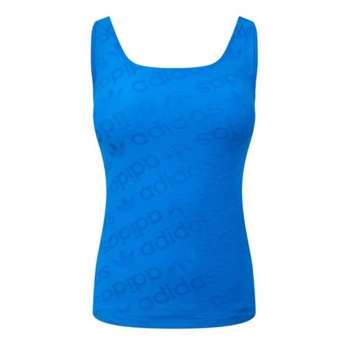 アディダス Adidas Originals 【 All-Over Logo Vest Women Blue 】 ロゴ ベスト レディース 青色 ブルー